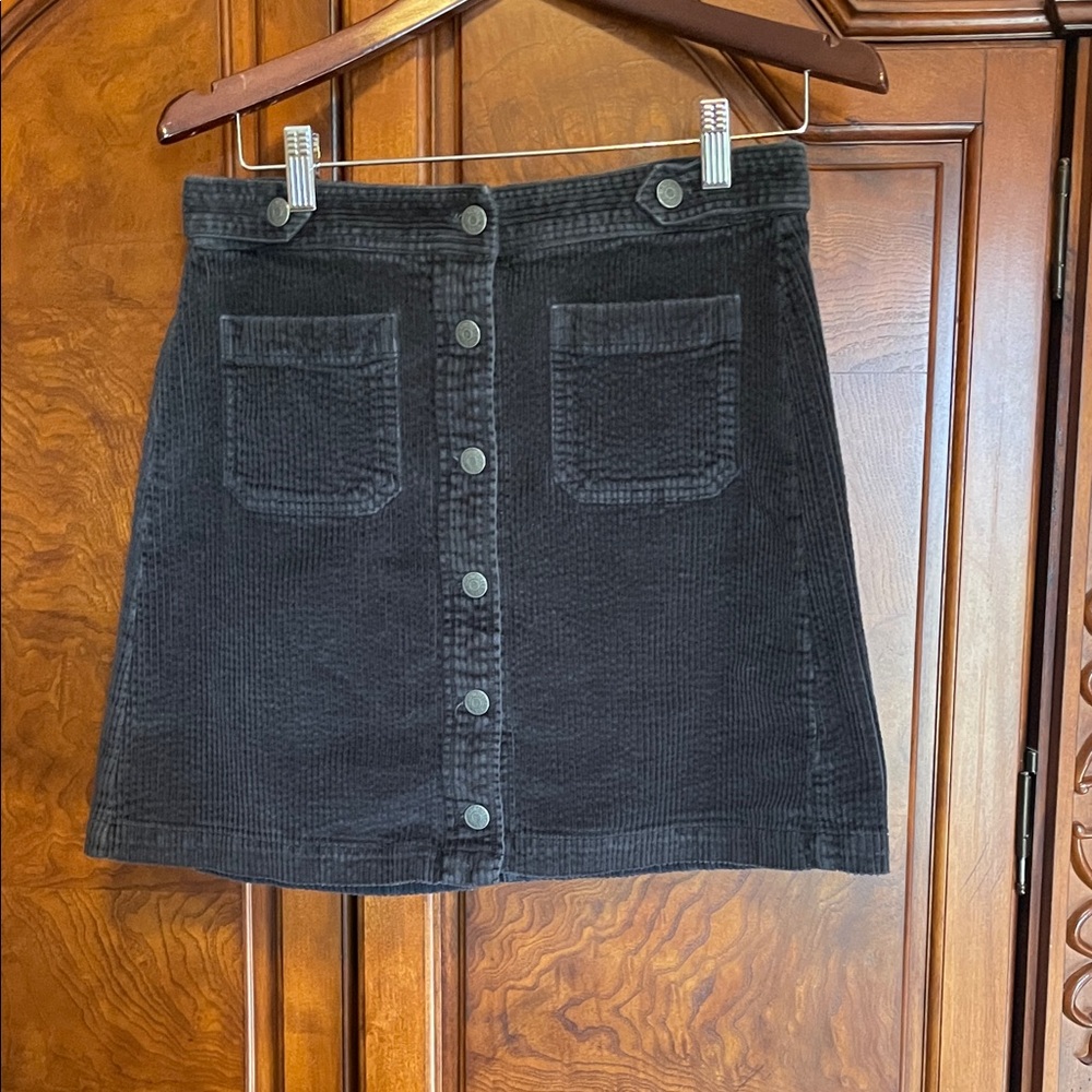 Madewell Black Corduroy Mini Skirt Size 8
